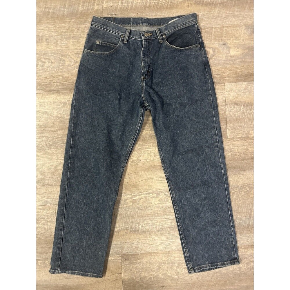 Wrangler Authentic Mens Relaxed Fit Jeans 33x30 Dark Wash Blue Cotton 9T701VR